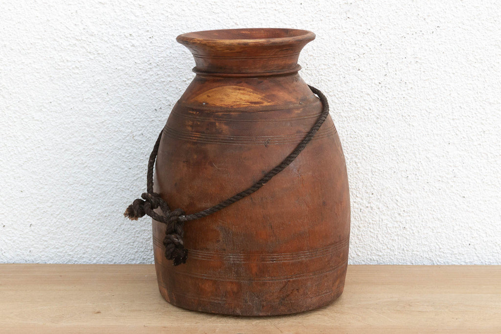 Large Antique Wooden Milk Pot