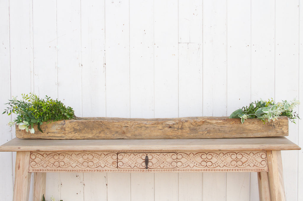 Long Rustic Through Wood Planter