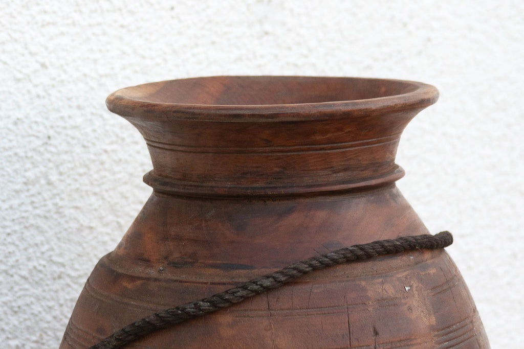 Large Antique Wooden Milk Pot