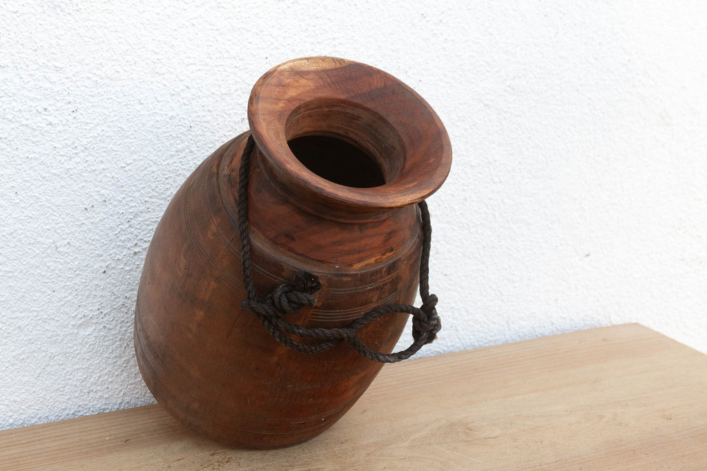 Large Antique Wooden Milk Pot