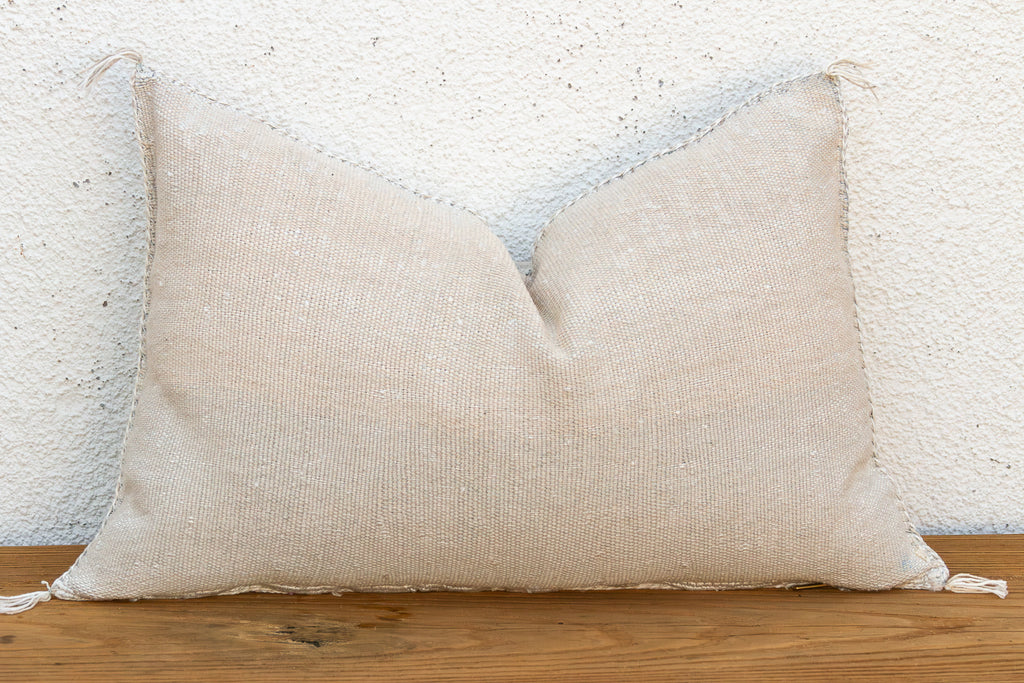 Ivory Star Cluster Lumbar Moroccan Silk Pillow (Trade)