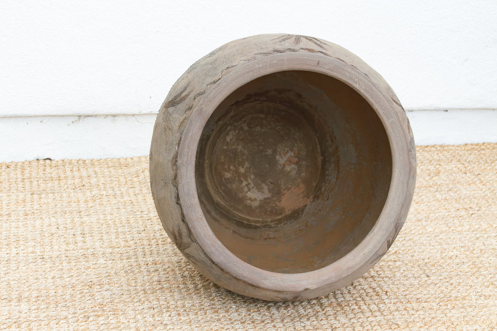 Ranch House, Large Vintage Etched Planter