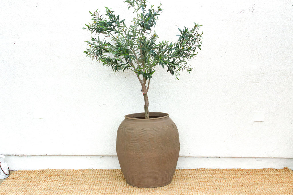 Monumental Textured Asian Storage Vessel