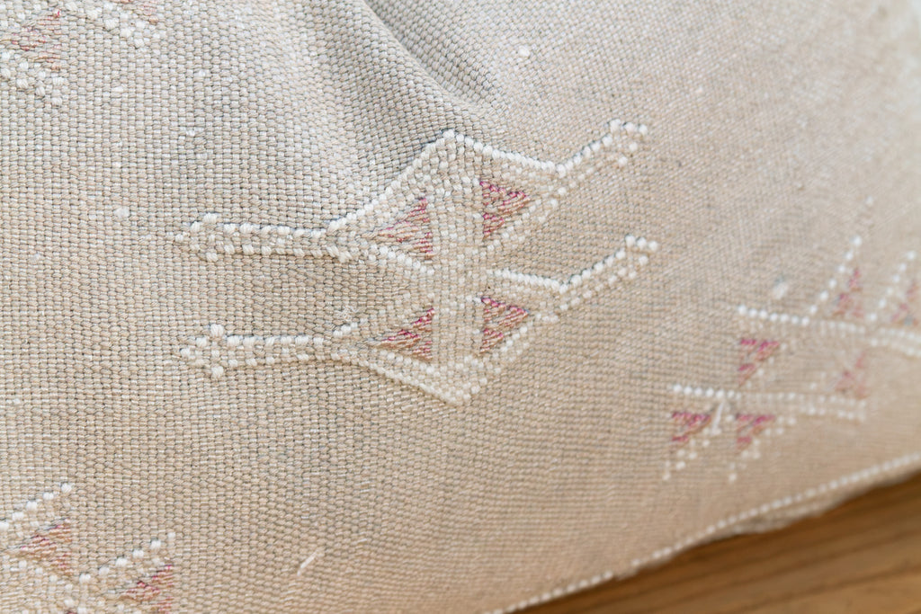 Ivory Diamond Lumbar Moroccan Silk Pillow