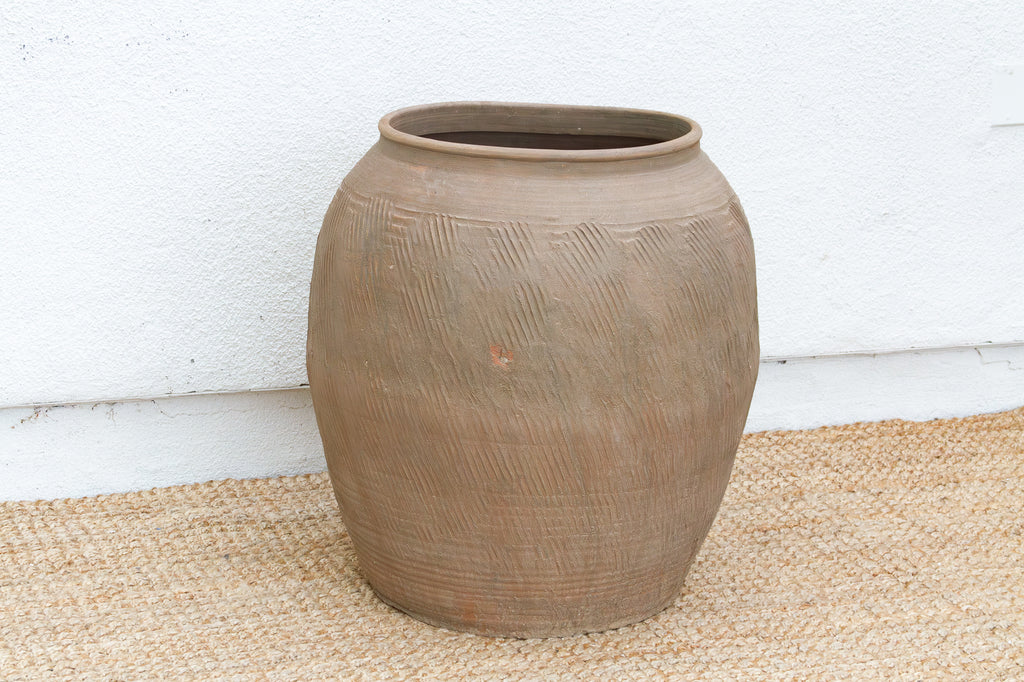 Monumental Textured Asian Storage Vessel
