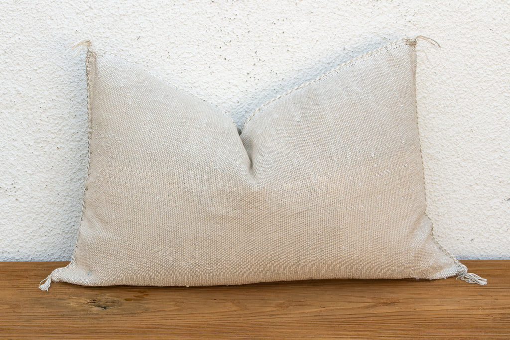 Ivory Diamond Lumbar Moroccan Silk Pillow