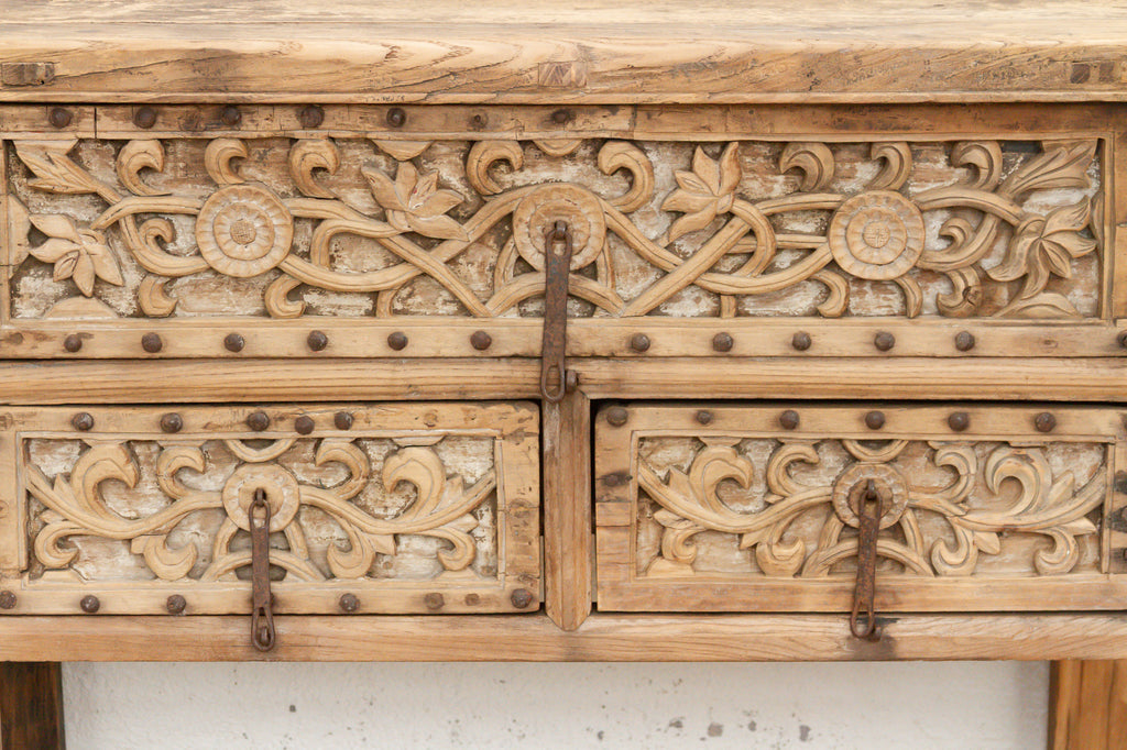 Antique Shanxi Finely Carved Console Table