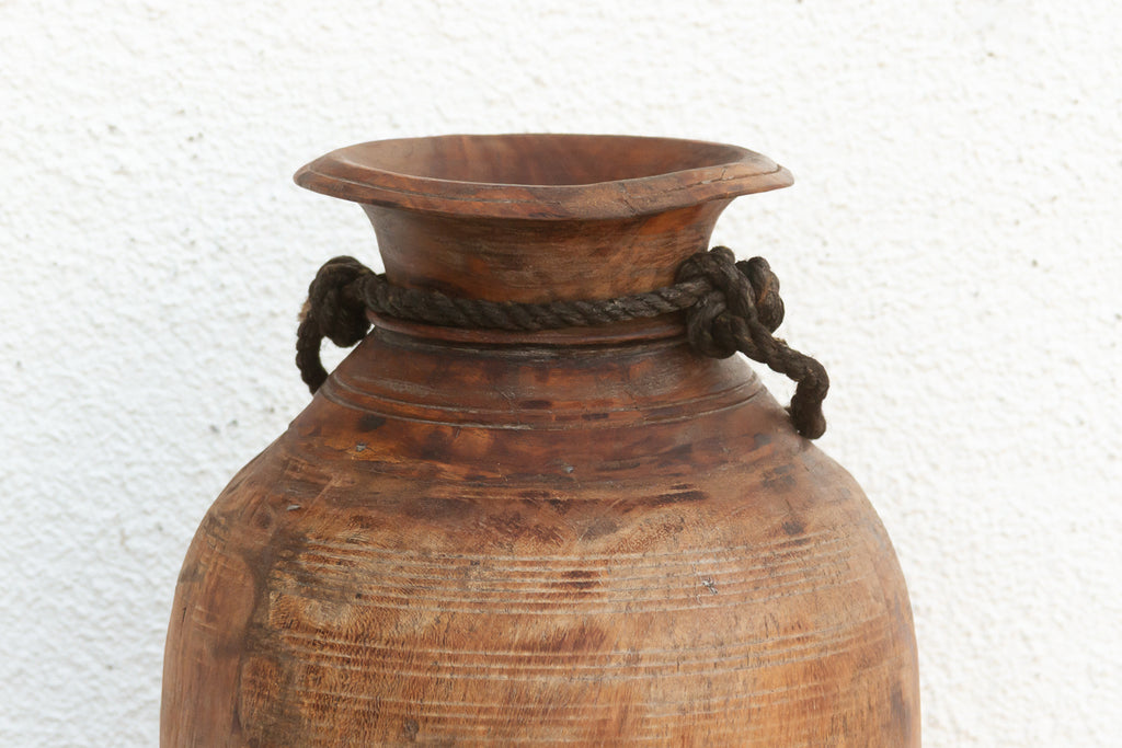 Authentic Antique Wood Ghee Pot
