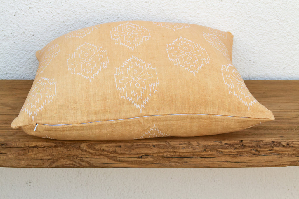 Sunburst Yellow Jaipur Blockprint Linen Pillow Cover (Trade)