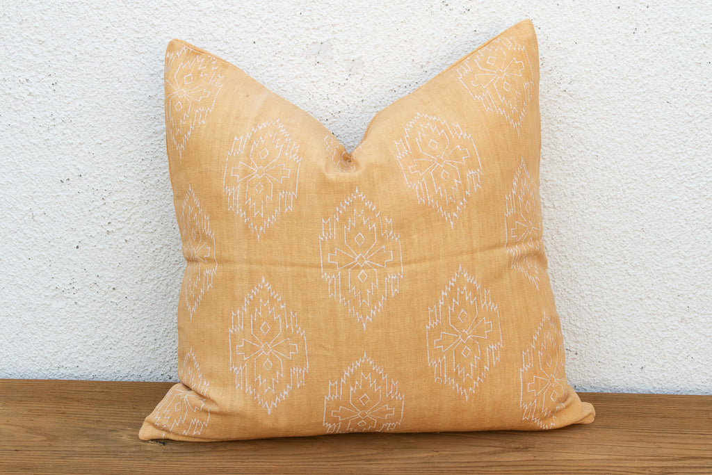 Sunburst Yellow Jaipur Blockprint Linen Pillow Cover (Trade)