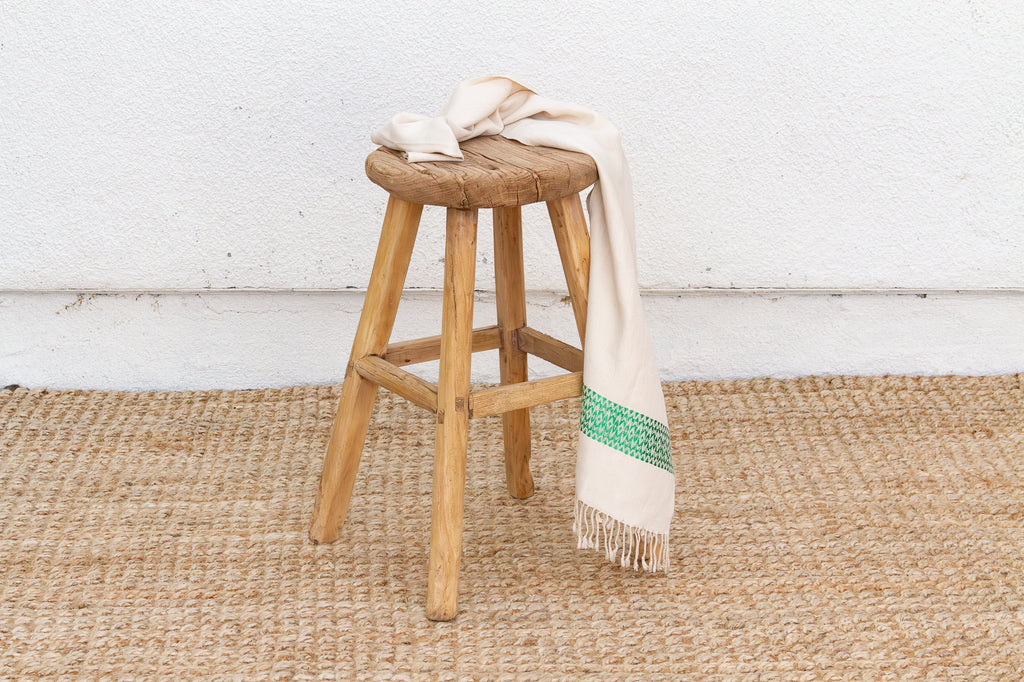 Ranch Style Round Stool with Timeworn Patina