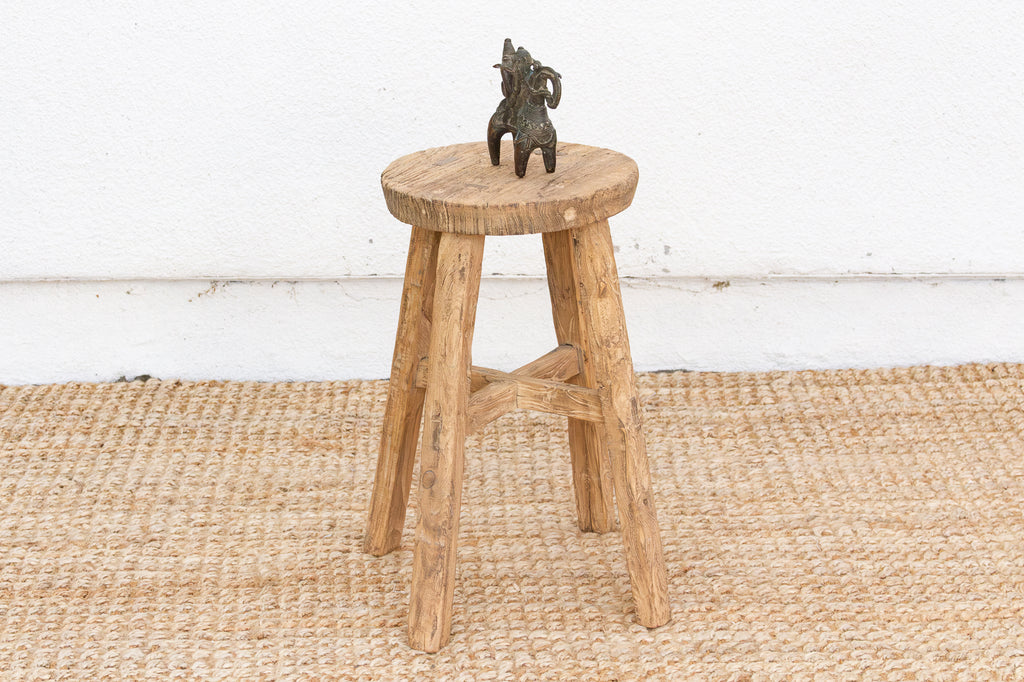 Rustic Farmhouse Round Wood Stool