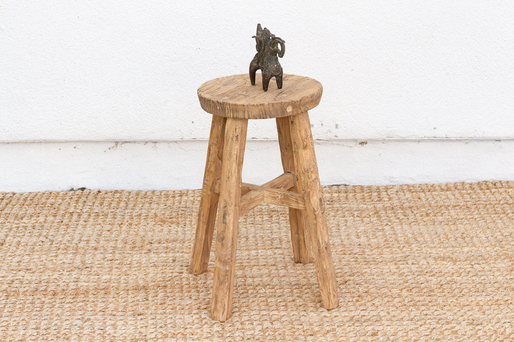 Rustic Farmhouse Round Wood Stool