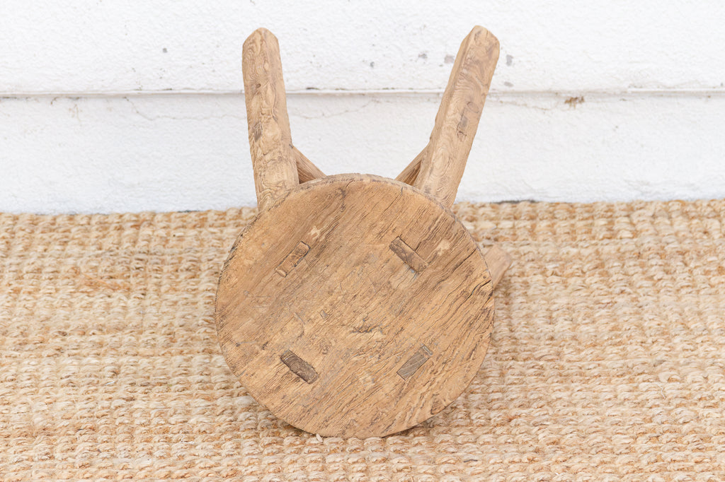 Rustic Farmhouse Round Wood Stool