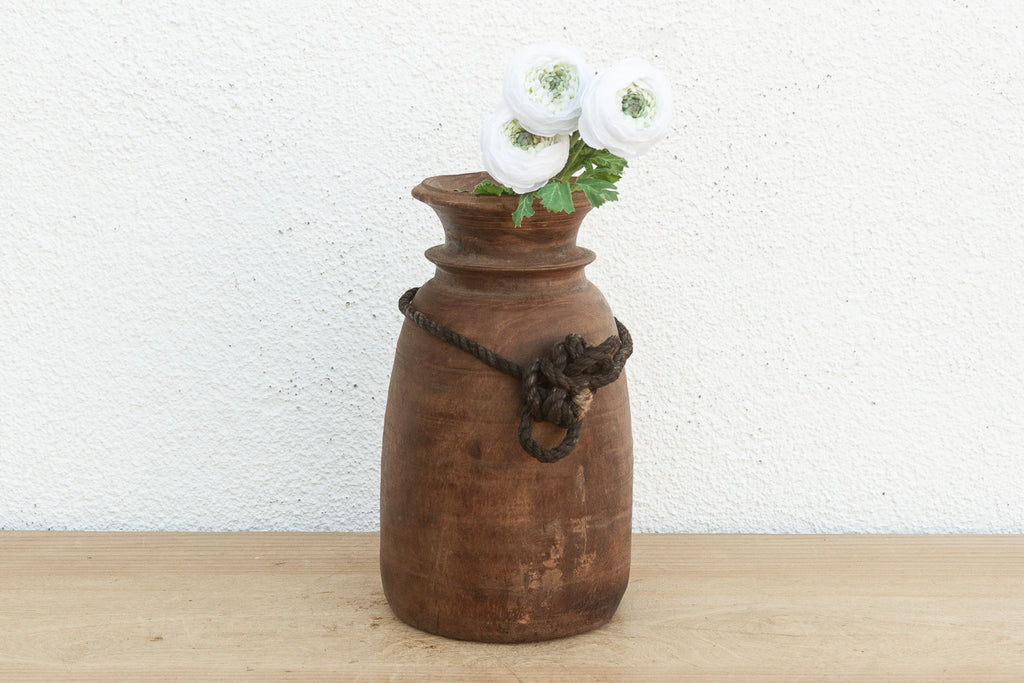 Antique Kitchen Wood Storage Vessel