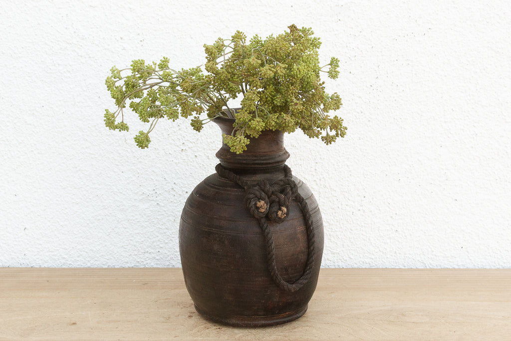 Antique Dark Ebonized Wood Jar