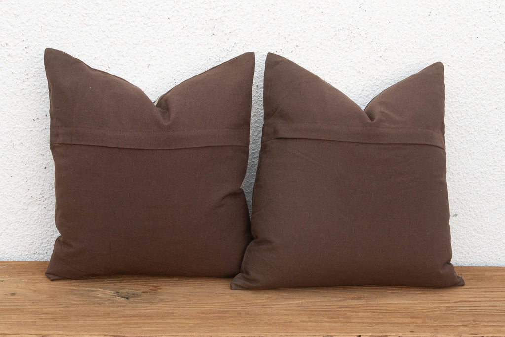 Pair of Embroidered Palmette Suzani Pillow Covers