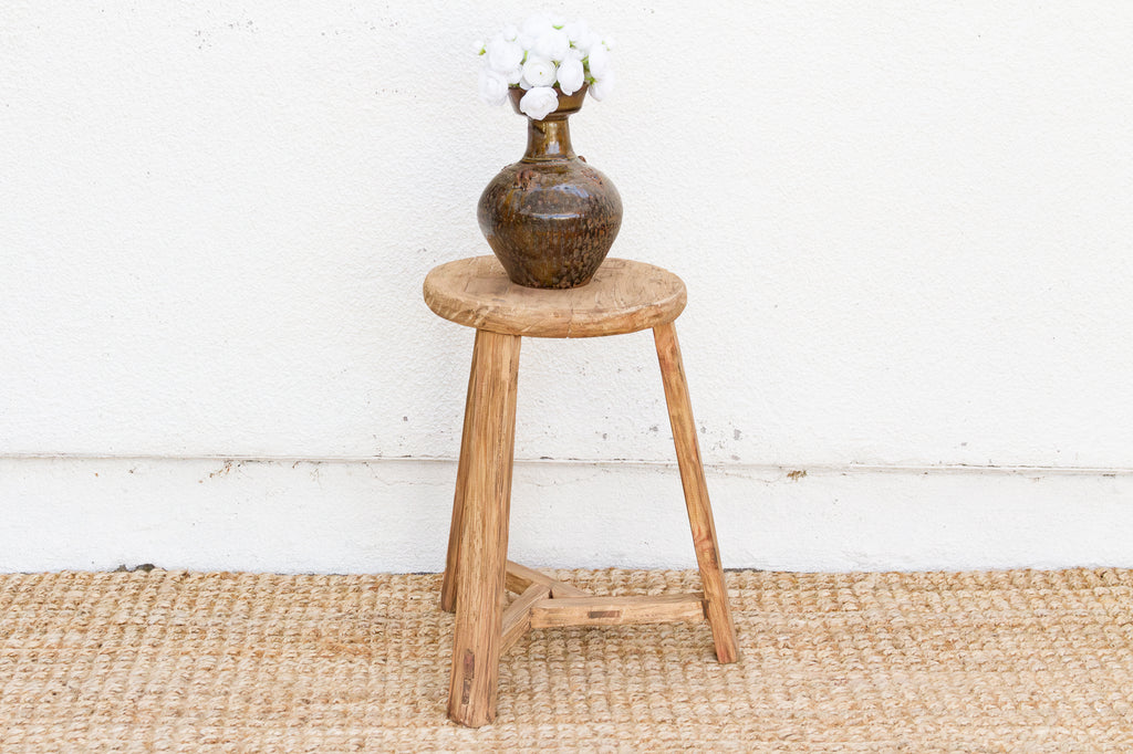 Antique Classic Asian Round Stool