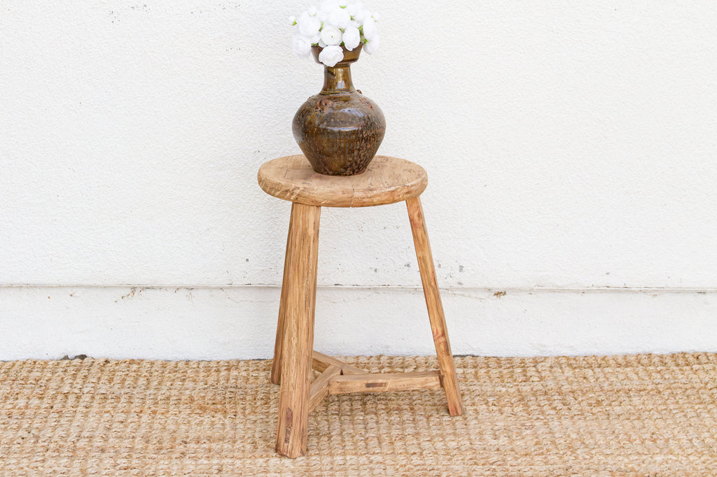 Antique Classic Asian Round Stool