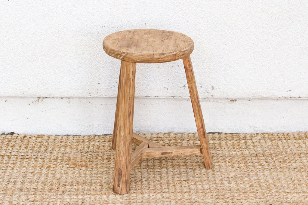 Antique Classic Asian Round Stool