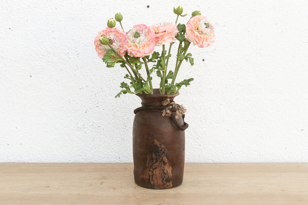 Antique Patina Farmhouse Wooden Vase