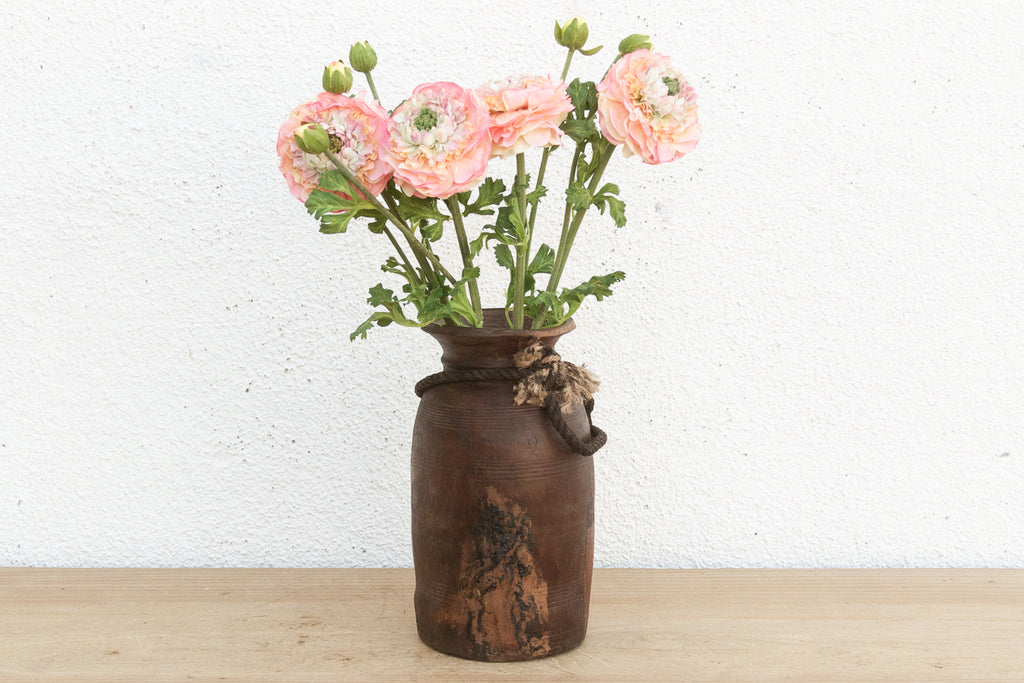 Antique Patina Farmhouse Wooden Vase