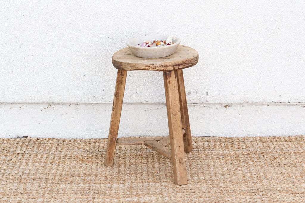 Antique Country Stool w/Traces of Painted Finish