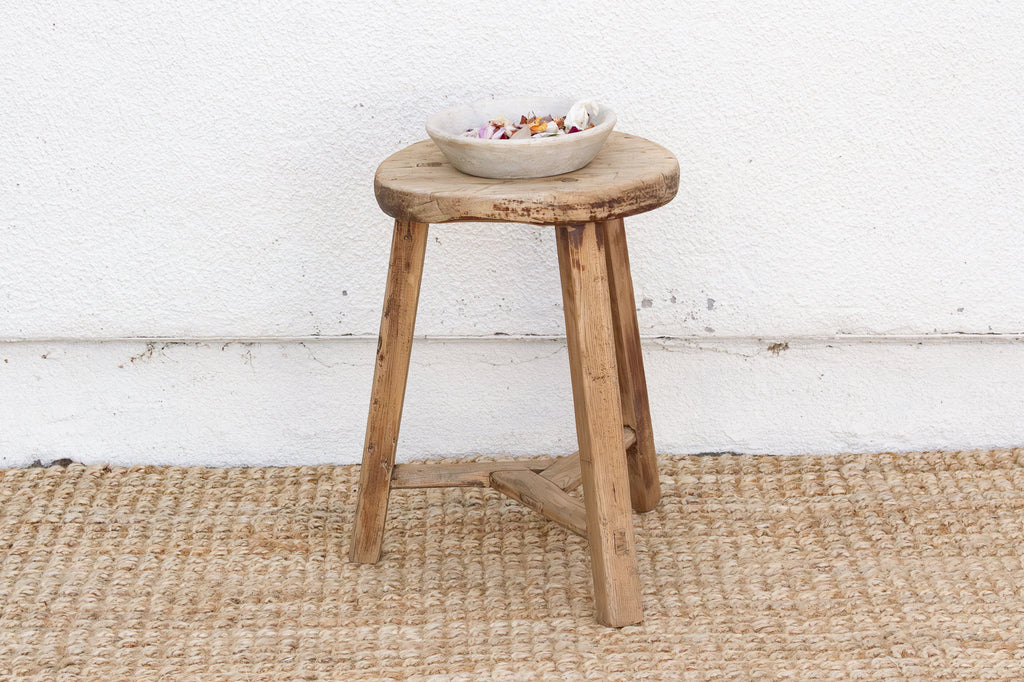 Antique Country Stool w/Traces of Painted Finish