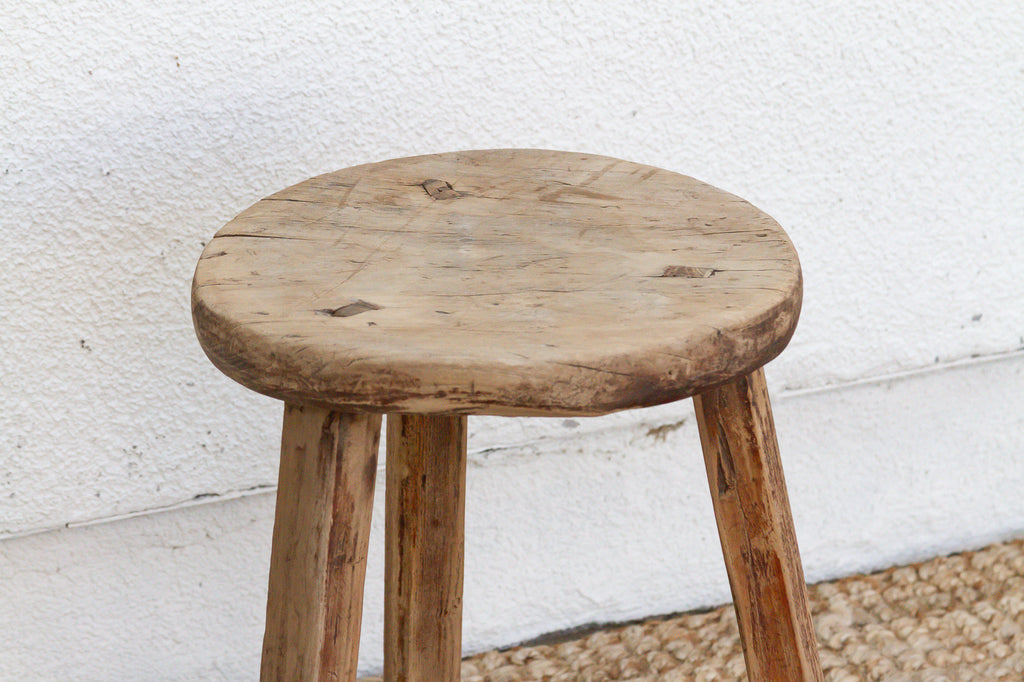 Antique Country Stool w/Traces of Painted Finish