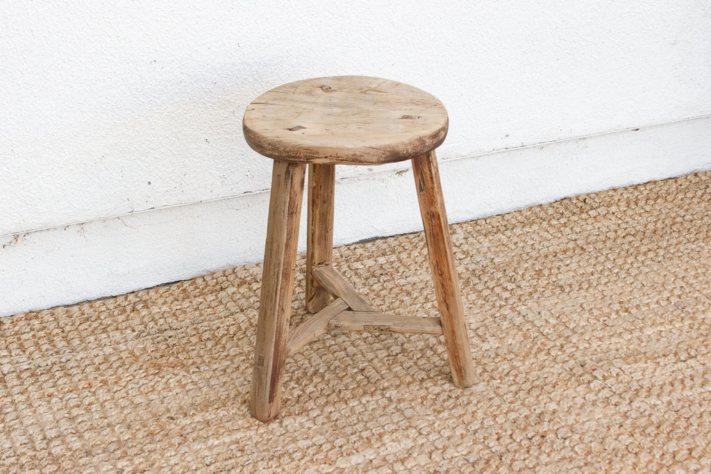 Antique Country Stool w/Traces of Painted Finish