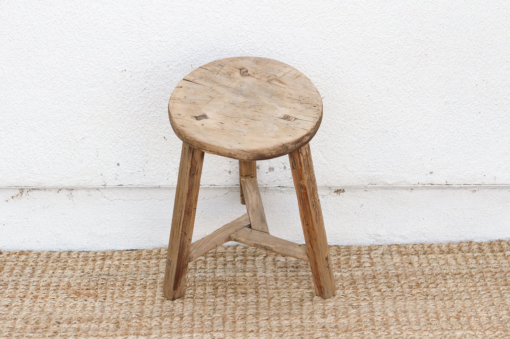 Antique Country Stool w/Traces of Painted Finish
