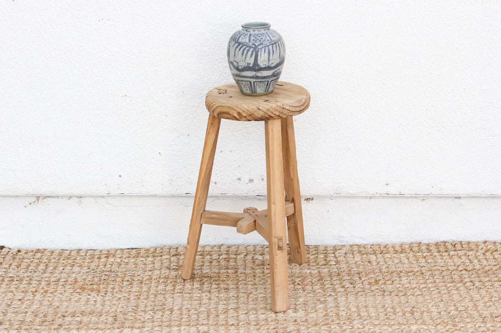 Coastal Farmhouse Small Round Stool