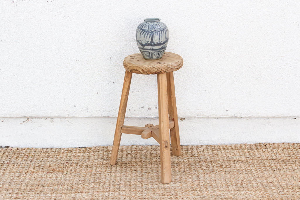 Coastal Farmhouse Small Round Stool