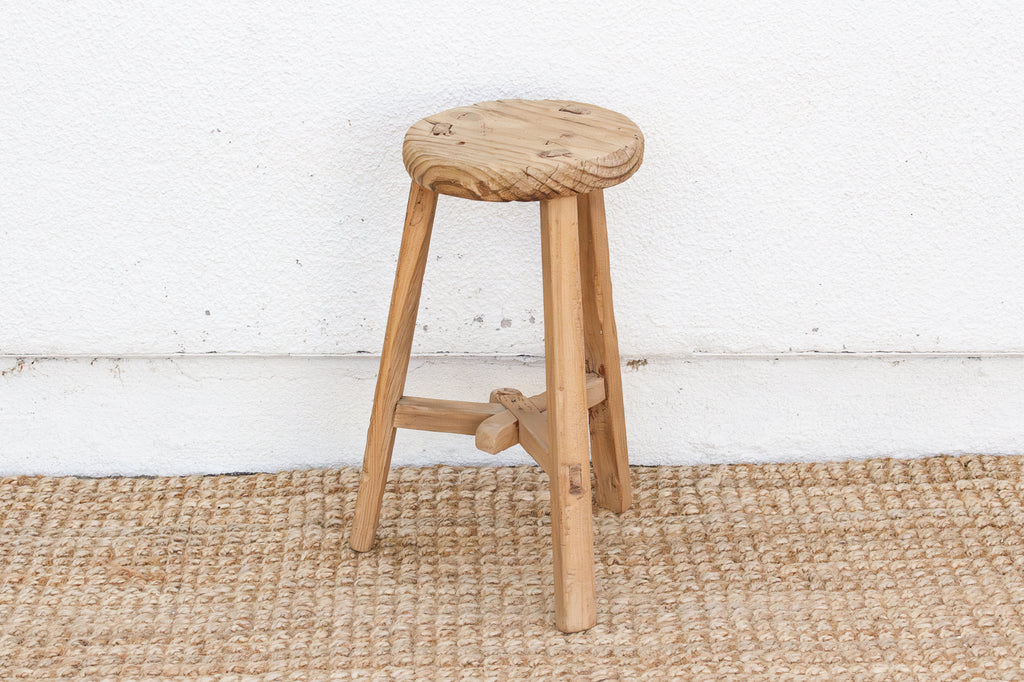 Coastal Farmhouse Small Round Stool