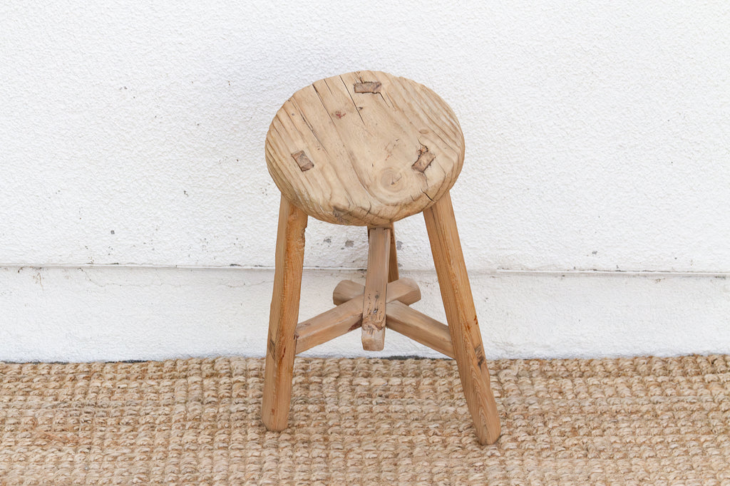 Coastal Farmhouse Small Round Stool