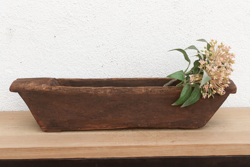 Old Rustic Wood Centerpiece Trough