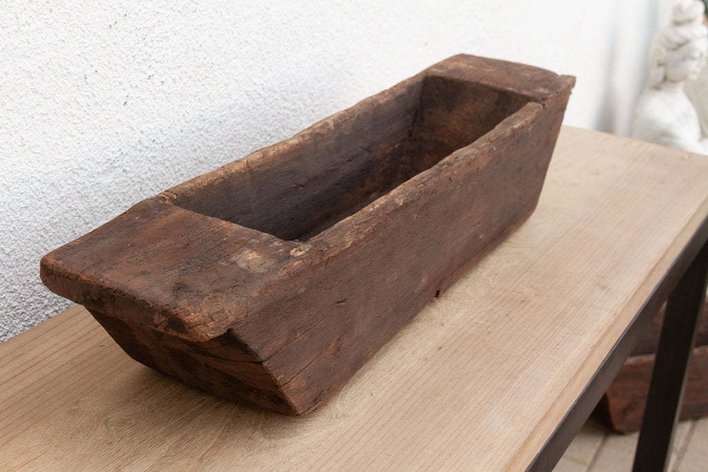 Old Rustic Wood Centerpiece Trough