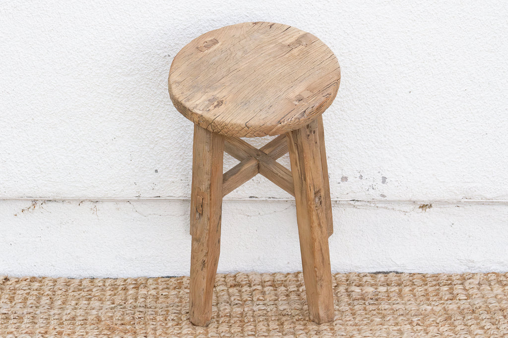 Wabi Sabi Antique Wood Stool