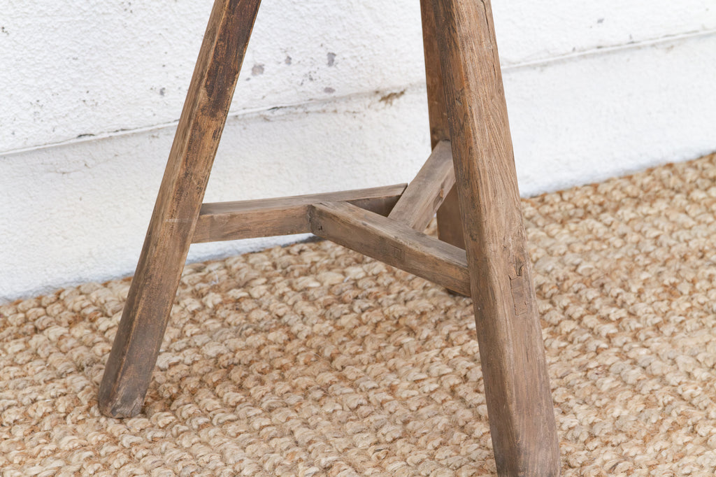 Primitive Japandi Wood Stool