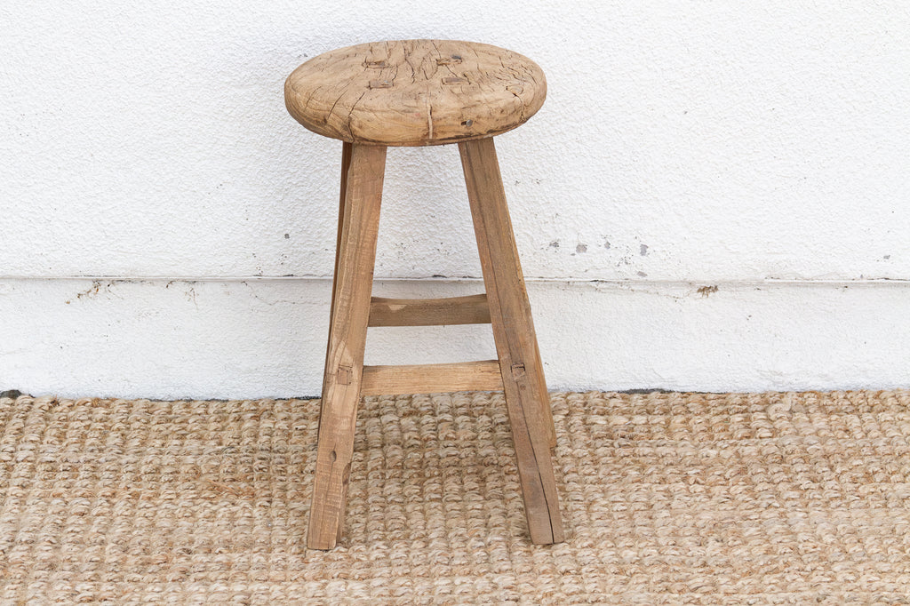Antique Ocassional Stool with Elm Top