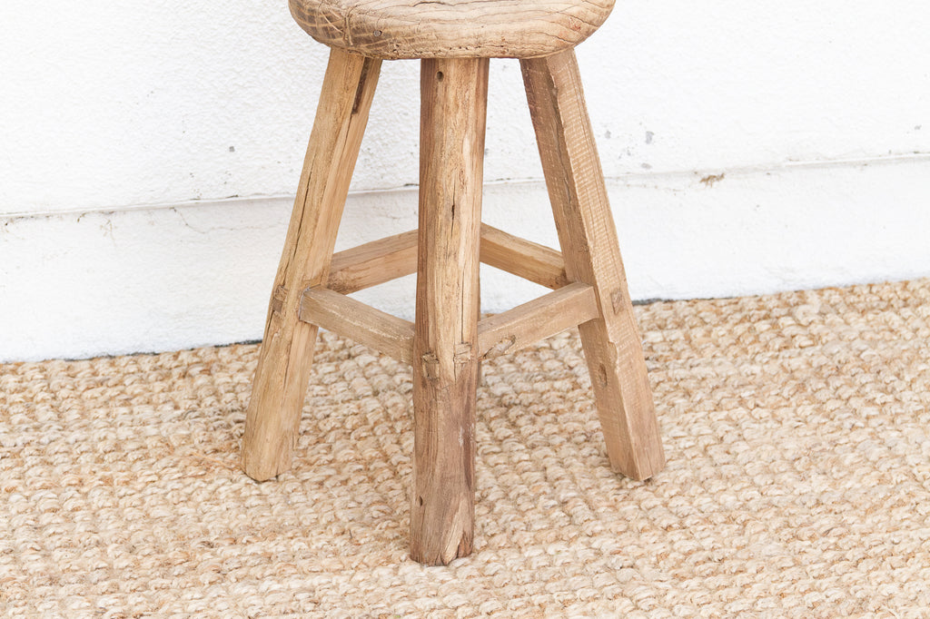 Antique Ocassional Stool with Elm Top