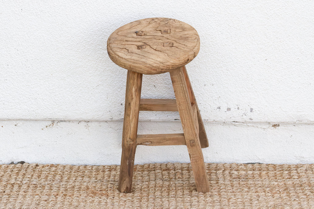 Antique Ocassional Stool with Elm Top