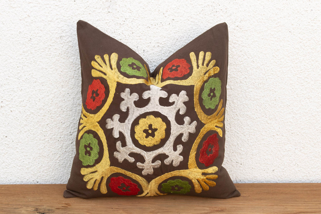 Radiating Floral Suzani Pillow Cover