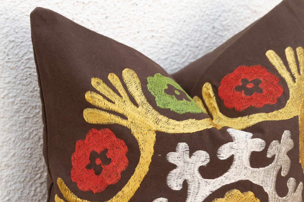 Radiating Floral Suzani Pillow Cover