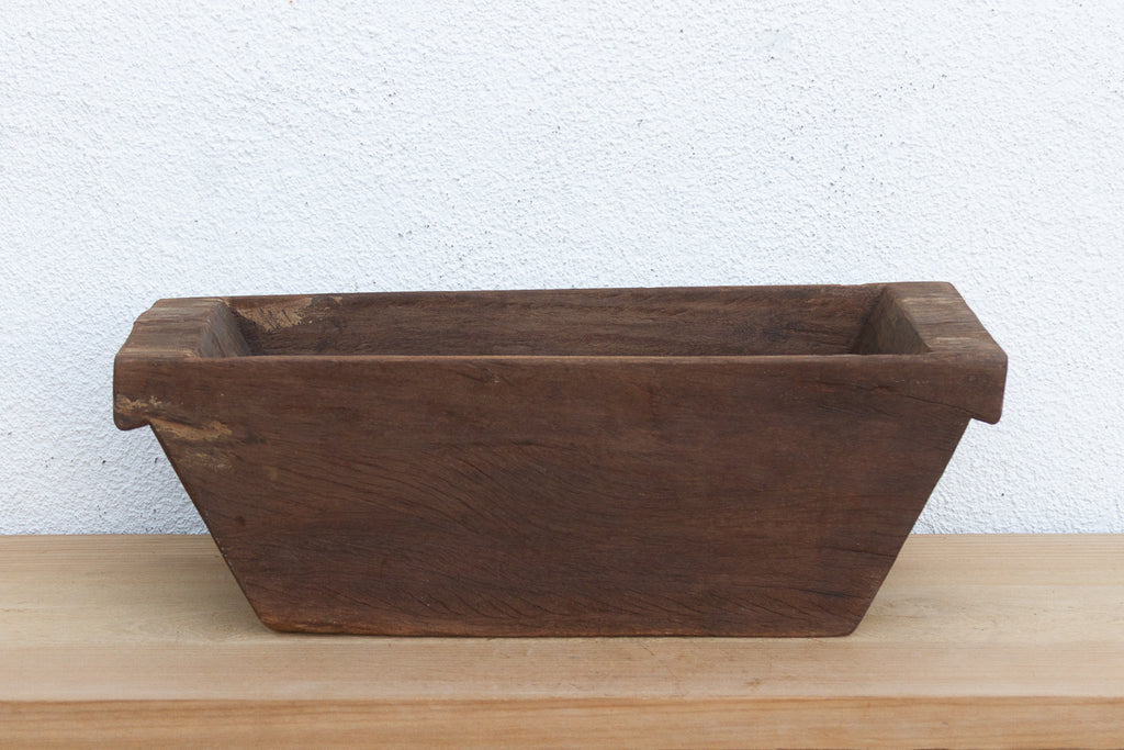 Vintage Heavy Dark Wood Planter