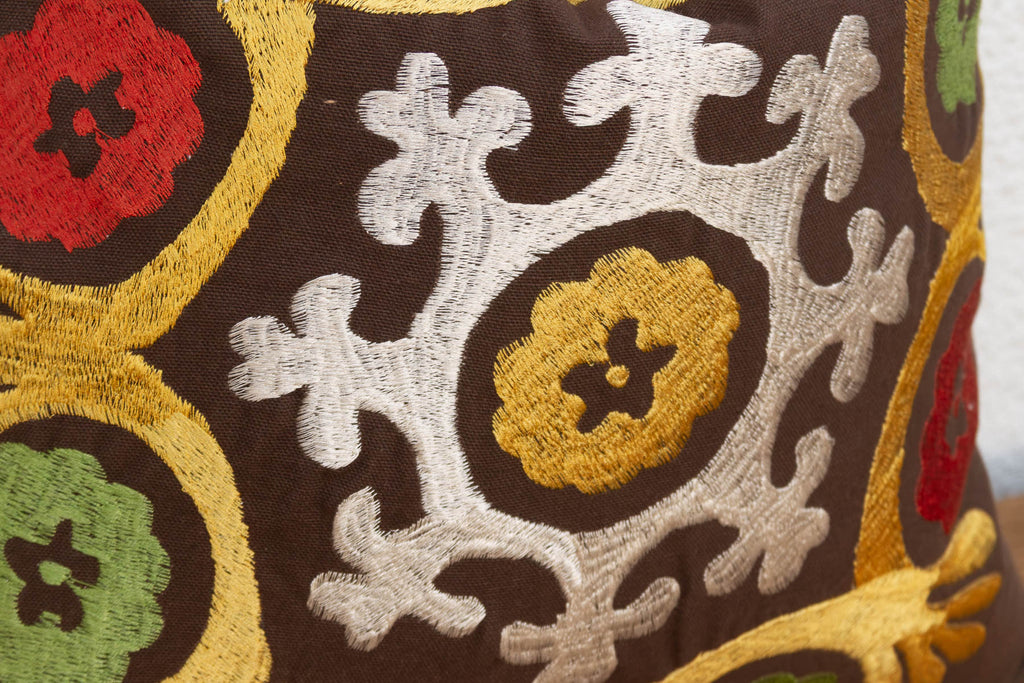 Radiating Floral Suzani Pillow Cover