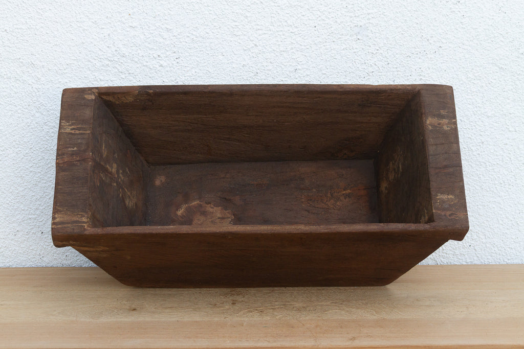 Vintage Heavy Dark Wood Planter