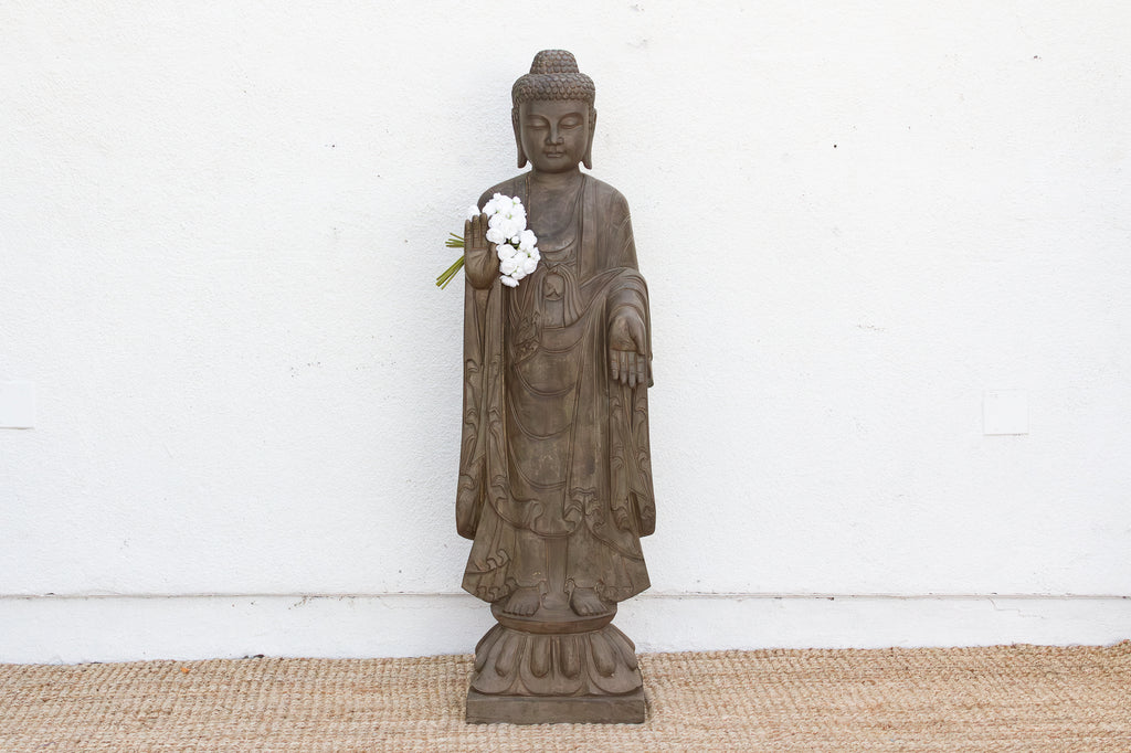 Monumental Stone Buddha w/Peaceful Presence