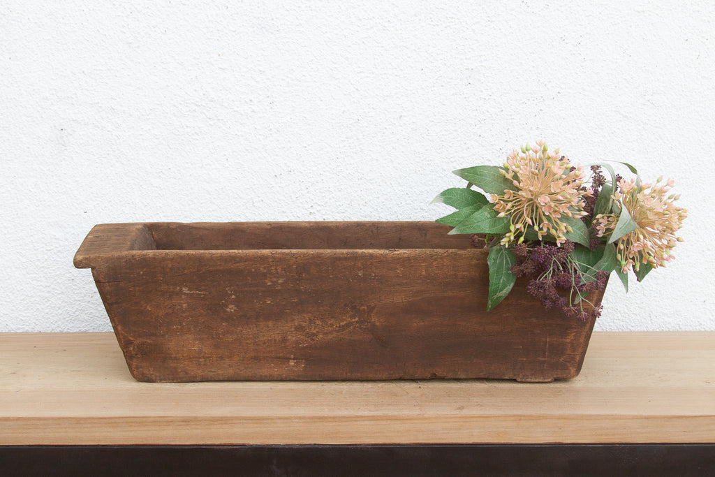 Rustic Solid Wood Trough Planter