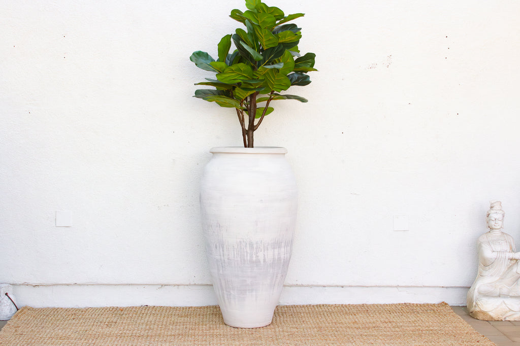 Monumental Coastal Villa Whitewash Planter